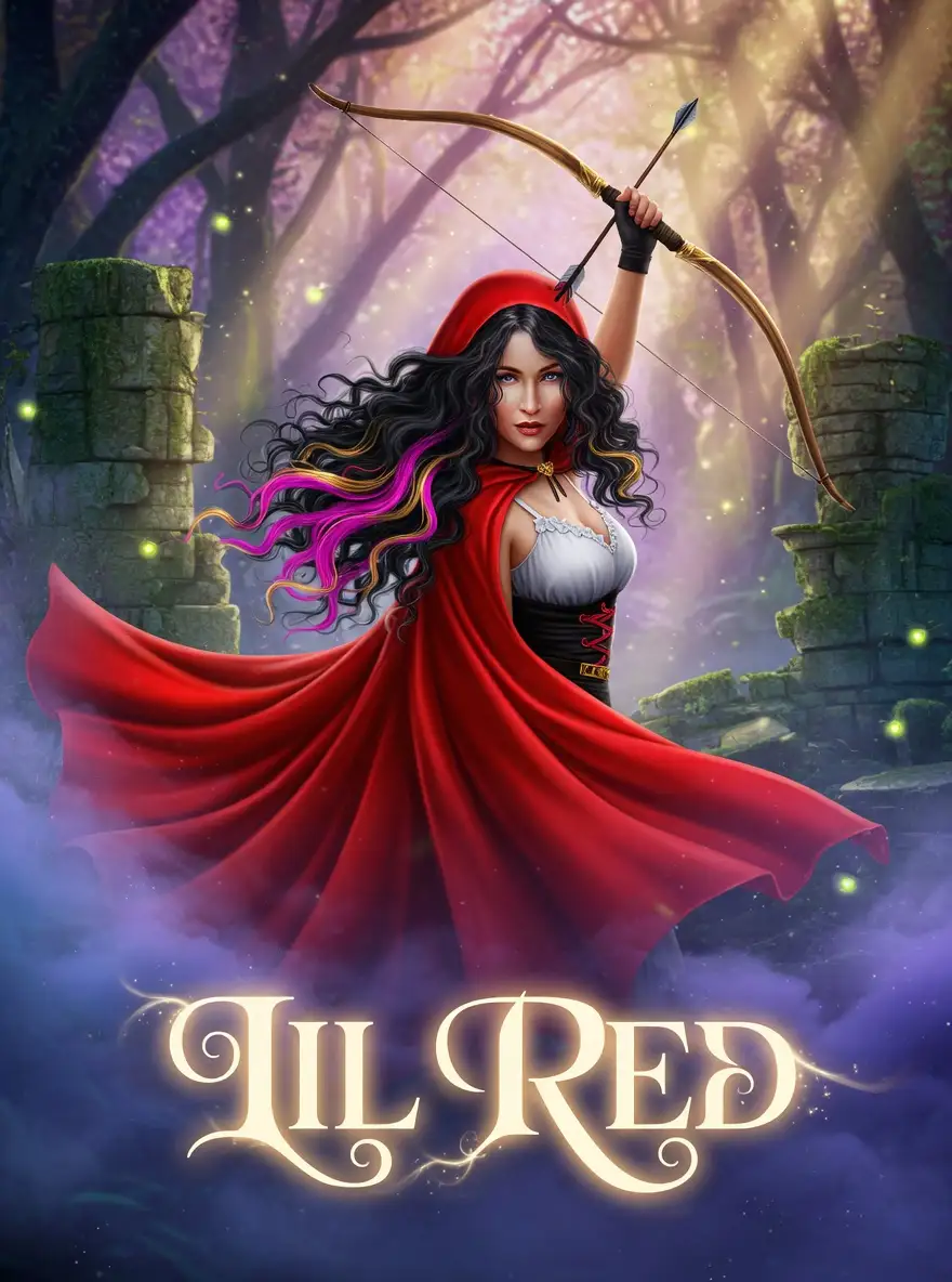 Lil Red pokie archer girl in red cape slot